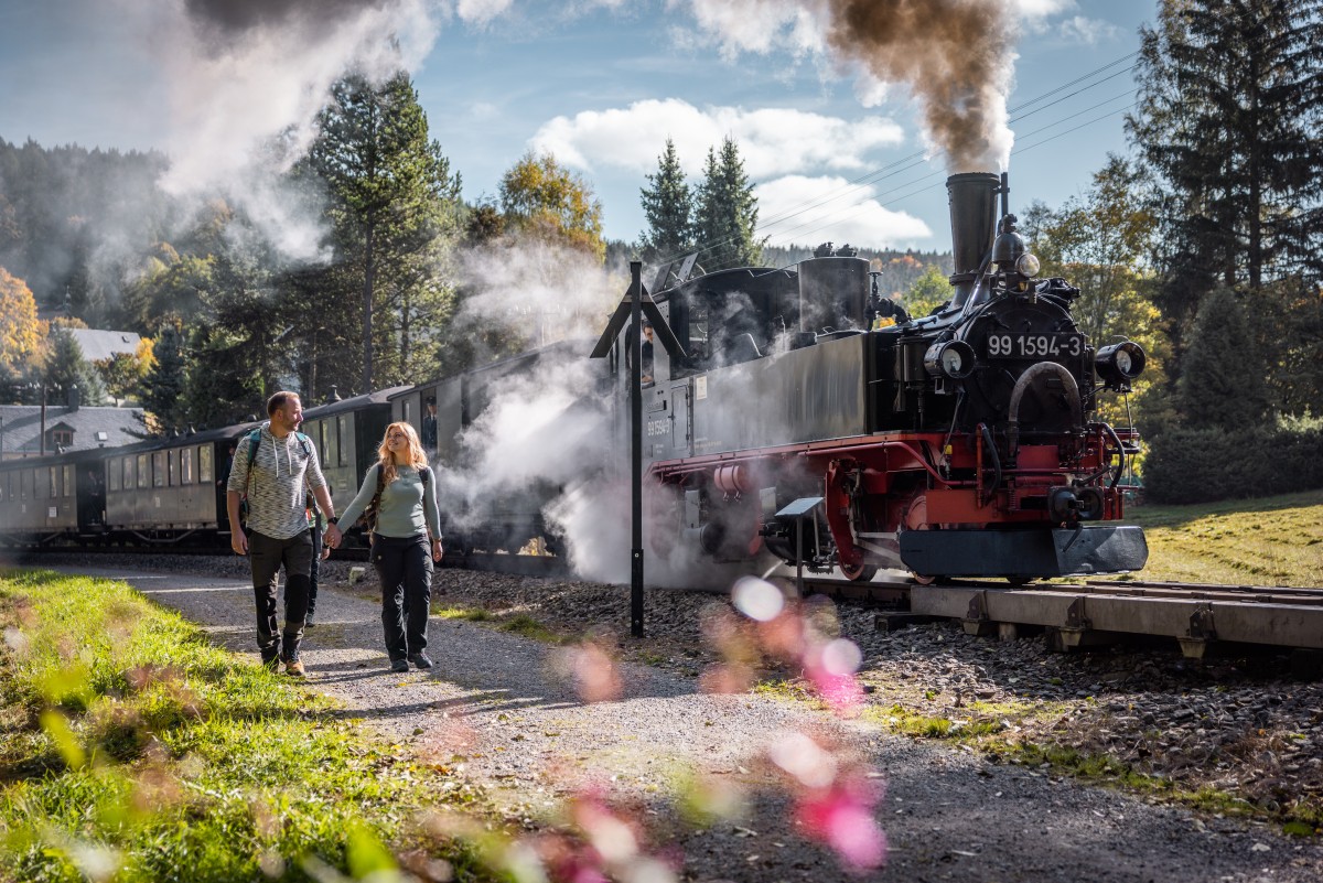 Preßnitztalbahn_bei Schmalzgrube unterwegs &copy; Philipp Herfort Photography
